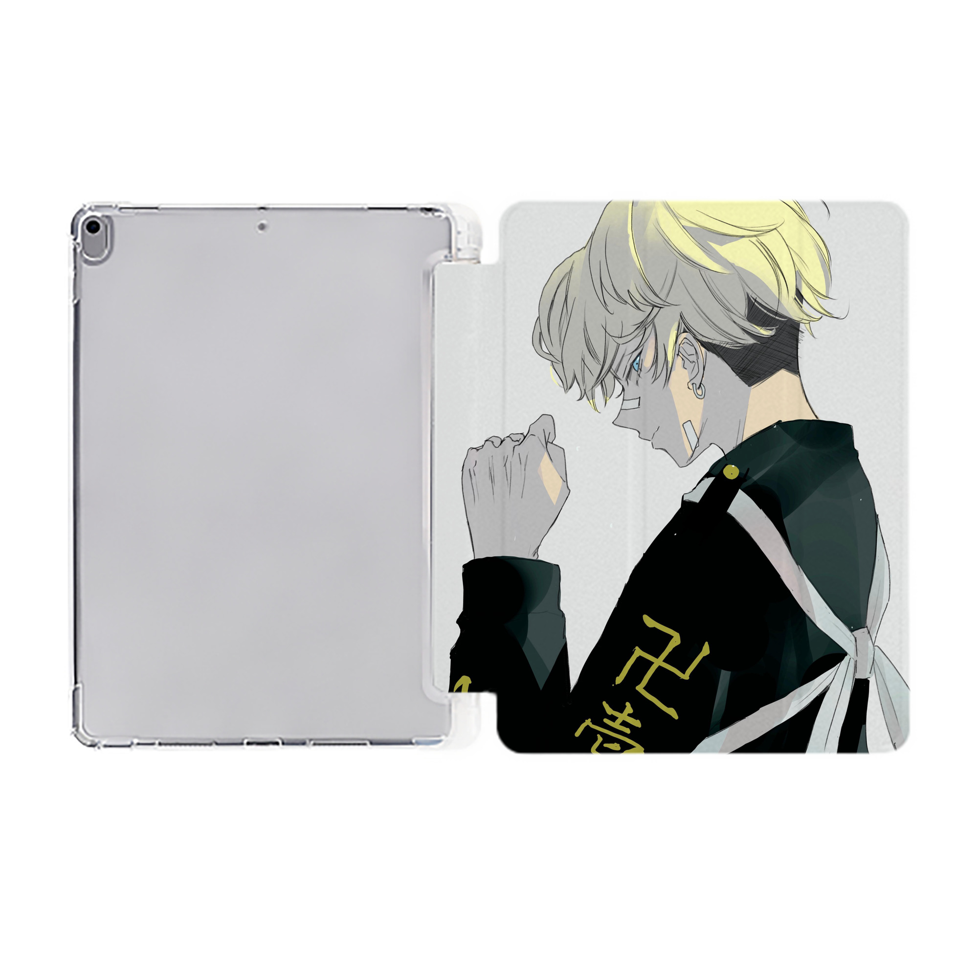 （画像用） 東京リベンジャーズ Tokyo Revengers IPad ケース ペン収納付き 三つ折りスタンド PUレザー×シリコン 対応機種9.5/10.5/10.9インチ